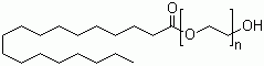 结构式 CAS# 9004-99-3, 聚乙二醇硬脂酸酯; 聚乙二醇单硬脂酸酯; 硬脂酸聚乙二醇酯; 硬脂酸聚氧乙烯酯