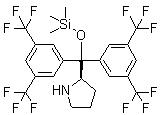 结构式 CAS# 908303-26-4, (2R)-2-[二[3,5-二(三氟甲基)苯基][(三甲基硅烷基)氧基]甲基]吡咯烷