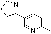 结构式 CAS# 90872-72-3, 2-甲基-5-(2-吡咯烷基)吡啶