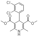 4-(2,3-Dichlorophenyl)-1,4-dihydro-2,6-dimethyl-3,5-pyridinedicarboxylic acid dimethyl ester molecular structure (CAS 91189-59-2)