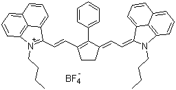 结构式 CAS# 913627-83-5, 1-丁基-2-(2-[3-[2-(1-丁基-1H-苯并[cd]吲哚-2-亚基)乙亚基]-2-苯基环戊烯-1-基]乙烯基)苯并[cd]吲哚鎓四氟硼酸盐