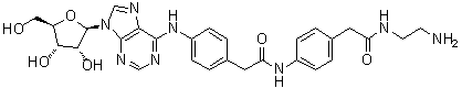 structure of CAS# 96760-69-9, N-[4-[2-[[4-[2-[(2-Aminoethyl)amino]-2-oxoethyl]phenyl]amino]-2-oxoethyl]phenyl]adenosine;ADAC