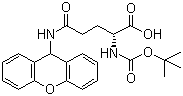 N-[(tert-Butoxy)carbonyl]-N'-9H-xanthen-9-yl-D-glutamine molecular structure (CAS 99092-88-3)